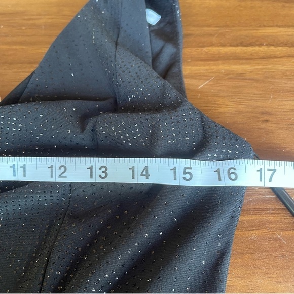 Calvin Klein Glitter Knit Sheath V Neck Black Midi Dress 6 NWT - Picture 13 of 14